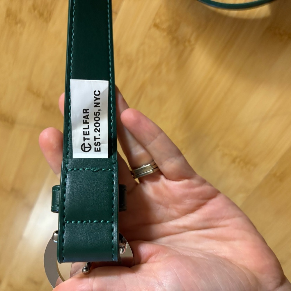 Telfar Forest Green Belt with Silver Logo Buckle - Picture 6 of 8